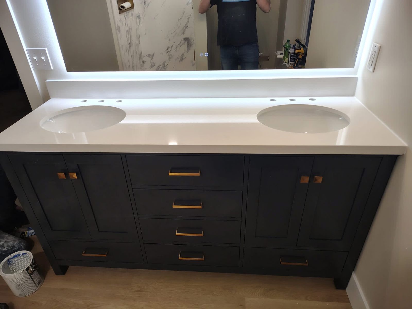 Bathroom vanity remodel completed by CCP Contracting
